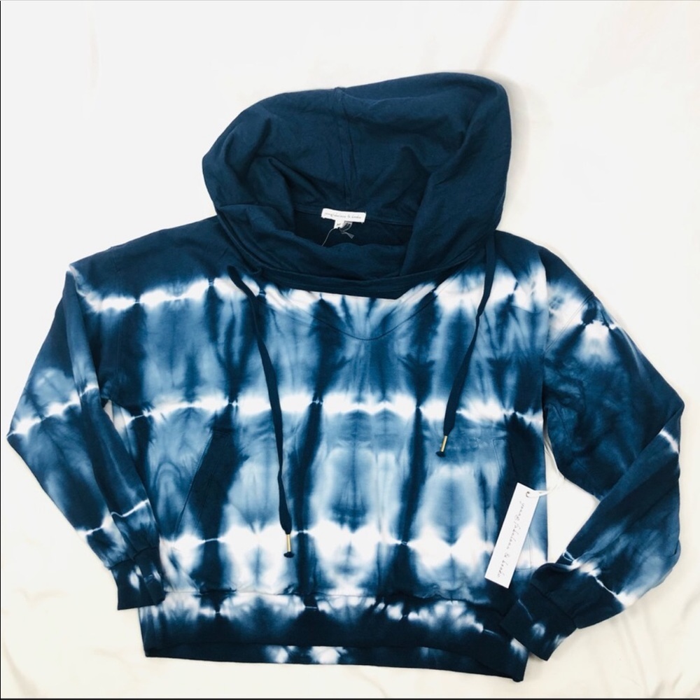 NWT Young Fabulous & Broke Piper Hoodie Blue White